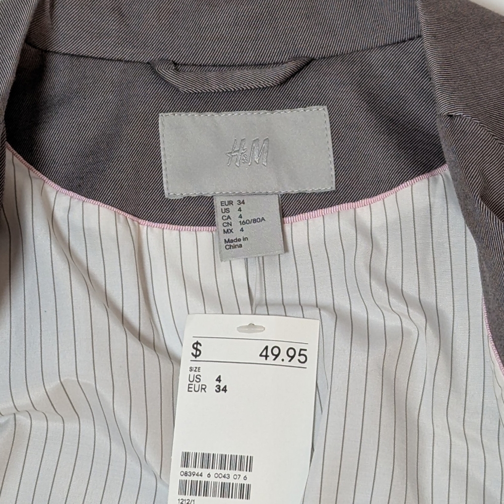 H&M Grey Blazer Size 4 - Picture 7 of 7